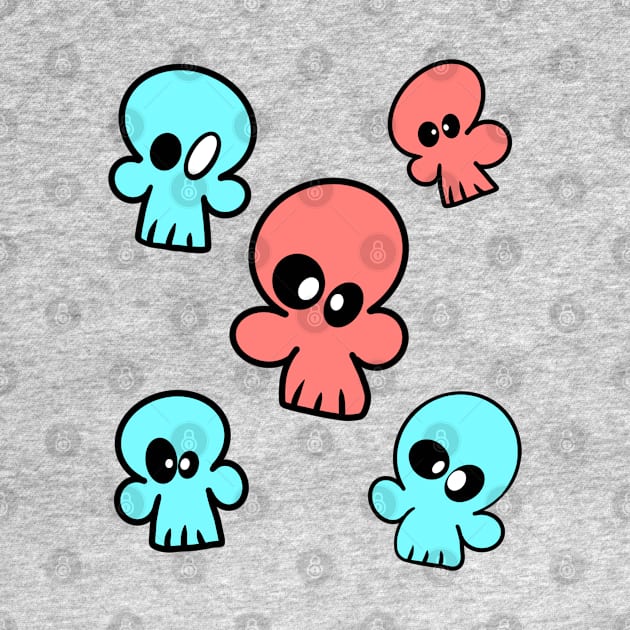 Skulls blue n pink by BertanB